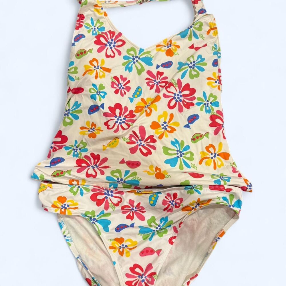 Fresh Produce Women's Multicolor Floral Fish Tankini & Bottom Swimsuit Set